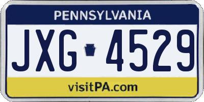 PA license plate JXG4529