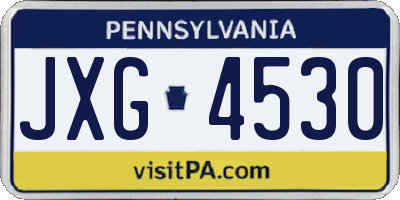 PA license plate JXG4530