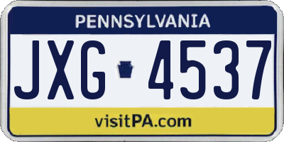 PA license plate JXG4537