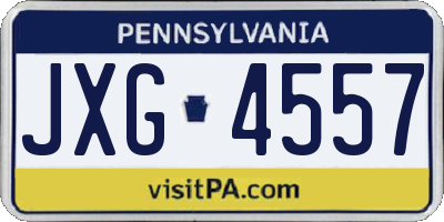 PA license plate JXG4557