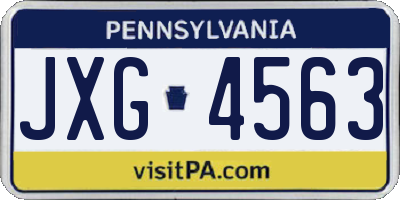 PA license plate JXG4563