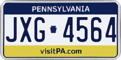 PA license plate JXG4564