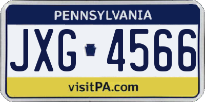 PA license plate JXG4566