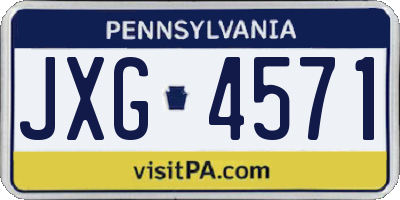 PA license plate JXG4571