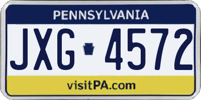 PA license plate JXG4572
