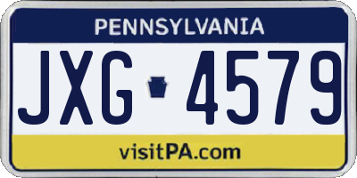 PA license plate JXG4579