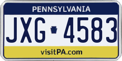 PA license plate JXG4583