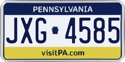 PA license plate JXG4585