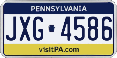 PA license plate JXG4586