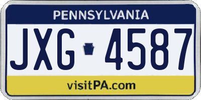 PA license plate JXG4587