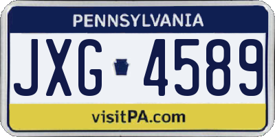 PA license plate JXG4589
