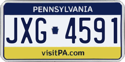 PA license plate JXG4591