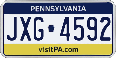 PA license plate JXG4592