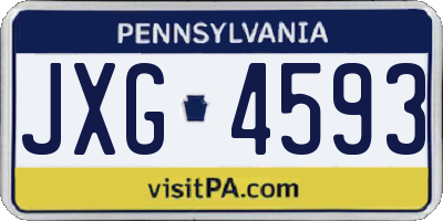 PA license plate JXG4593