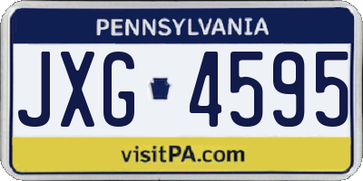 PA license plate JXG4595