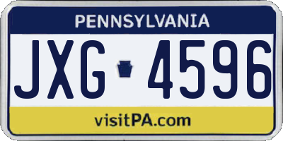 PA license plate JXG4596