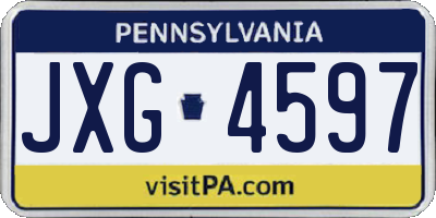PA license plate JXG4597