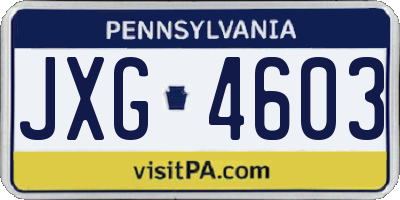 PA license plate JXG4603