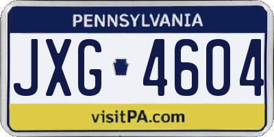 PA license plate JXG4604