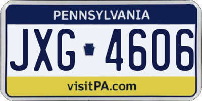 PA license plate JXG4606