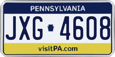 PA license plate JXG4608