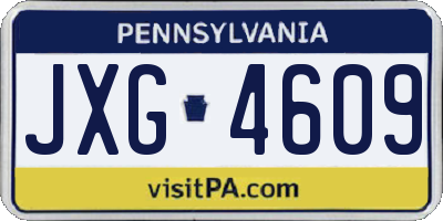 PA license plate JXG4609