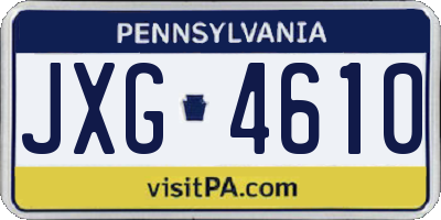 PA license plate JXG4610