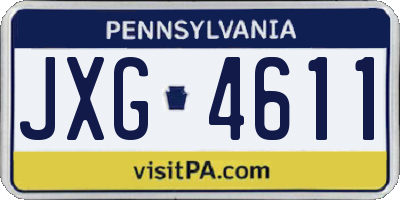 PA license plate JXG4611