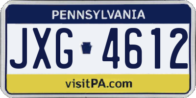 PA license plate JXG4612