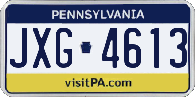 PA license plate JXG4613