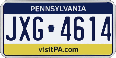 PA license plate JXG4614
