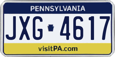 PA license plate JXG4617