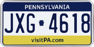 PA license plate JXG4618