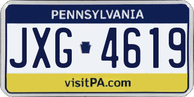 PA license plate JXG4619