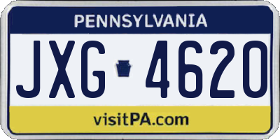 PA license plate JXG4620