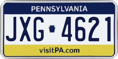 PA license plate JXG4621