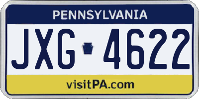 PA license plate JXG4622
