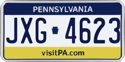 PA license plate JXG4623