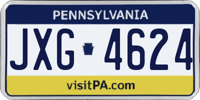 PA license plate JXG4624