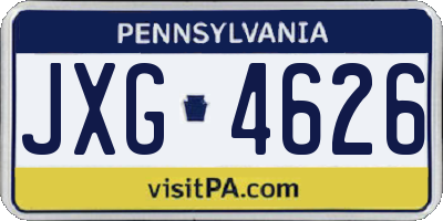 PA license plate JXG4626