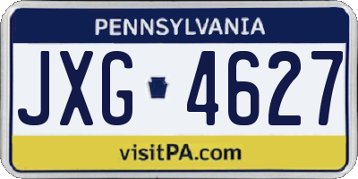 PA license plate JXG4627