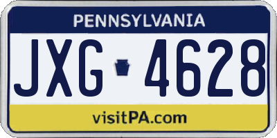 PA license plate JXG4628