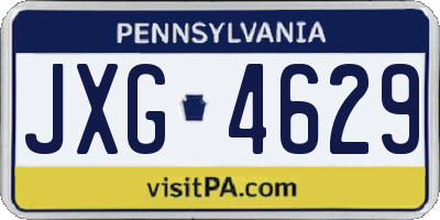 PA license plate JXG4629