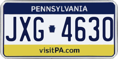 PA license plate JXG4630