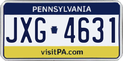 PA license plate JXG4631