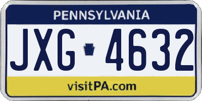 PA license plate JXG4632