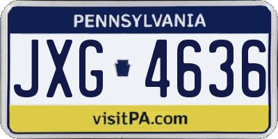 PA license plate JXG4636