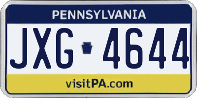 PA license plate JXG4644