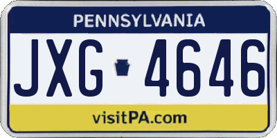 PA license plate JXG4646