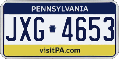 PA license plate JXG4653